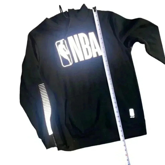 NBA BLACK HOODIE WITH REFLECTIVE LETTERS - Picture 1 of 7